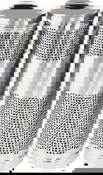 Decorative Trash Can: 51 gal, Round, Gray